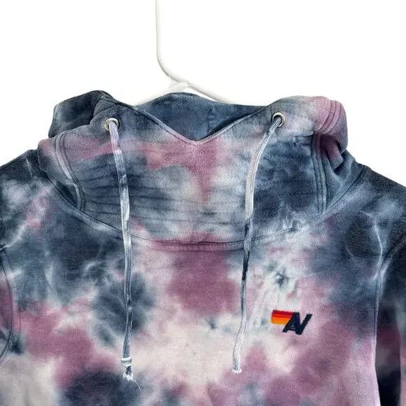 Aviator Nation Women's Small Ninja Pullover Hoodie Tie Dye Kangaroo Pocket - Picture 2 of 9